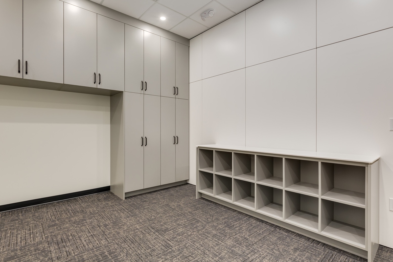 Commercial mail room cabinetry