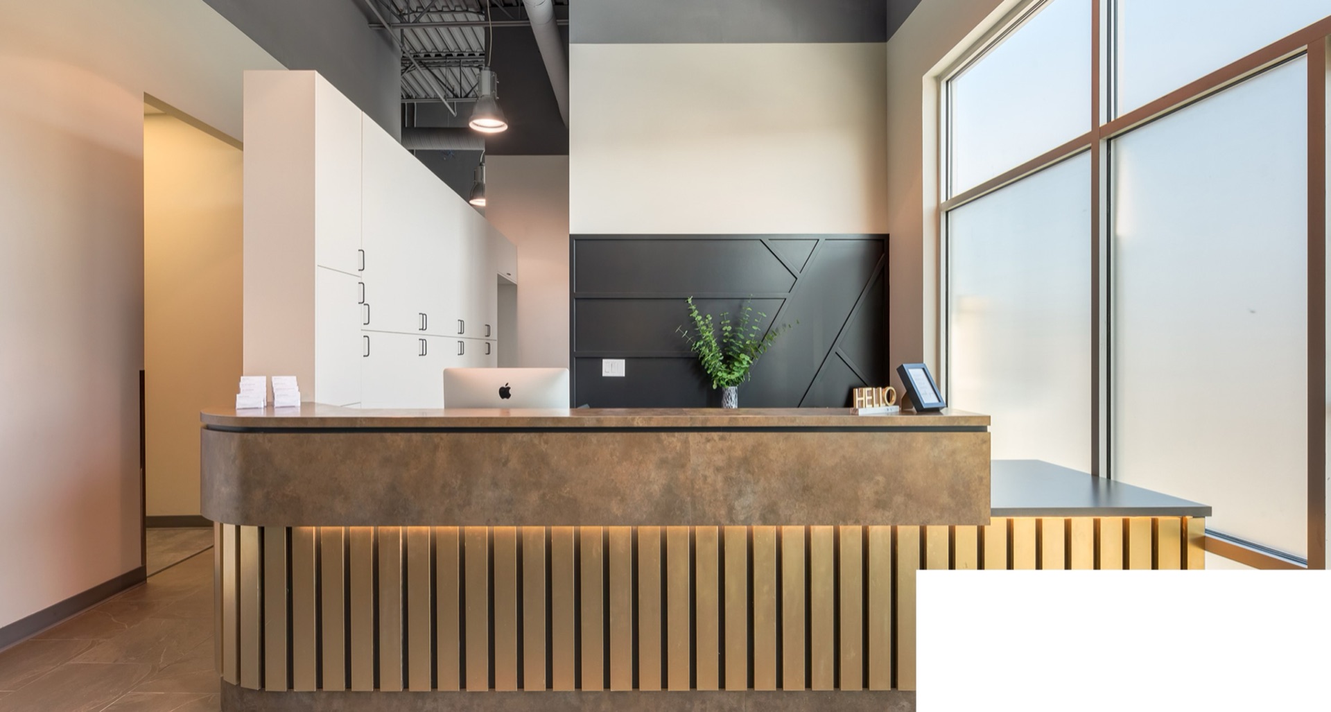 Reception desk millwork