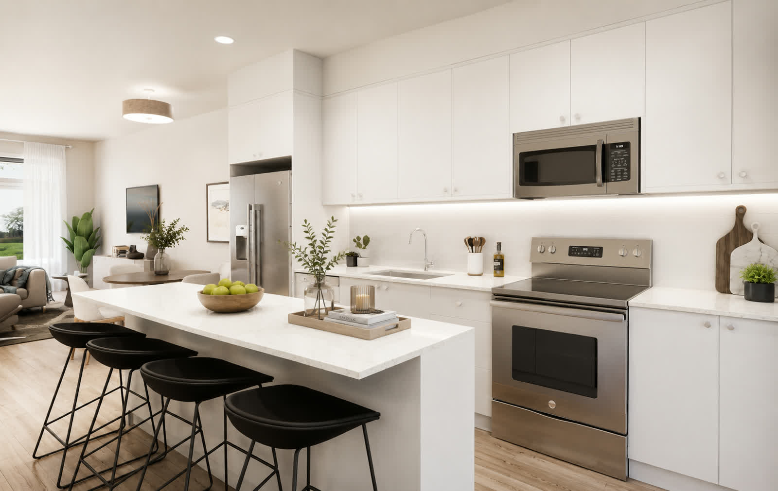 Minto East Hill Crossing — kitchen and island detail