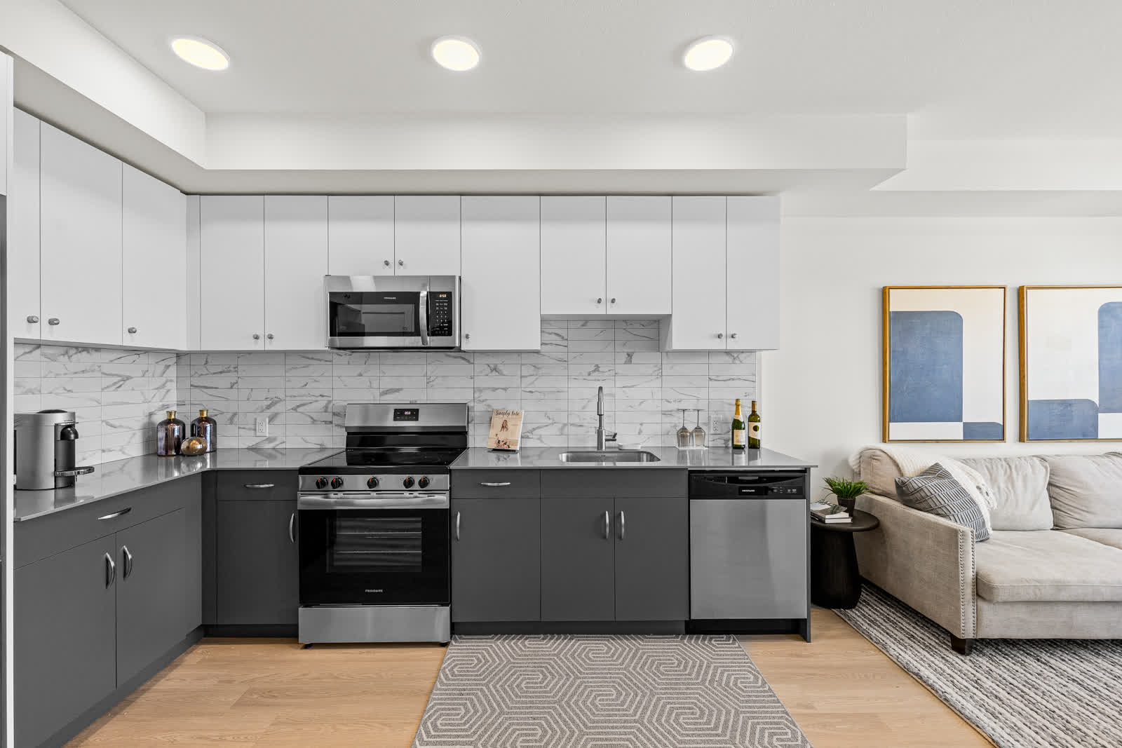 Troika Asher — kitchen from living area, 285 Dougall
